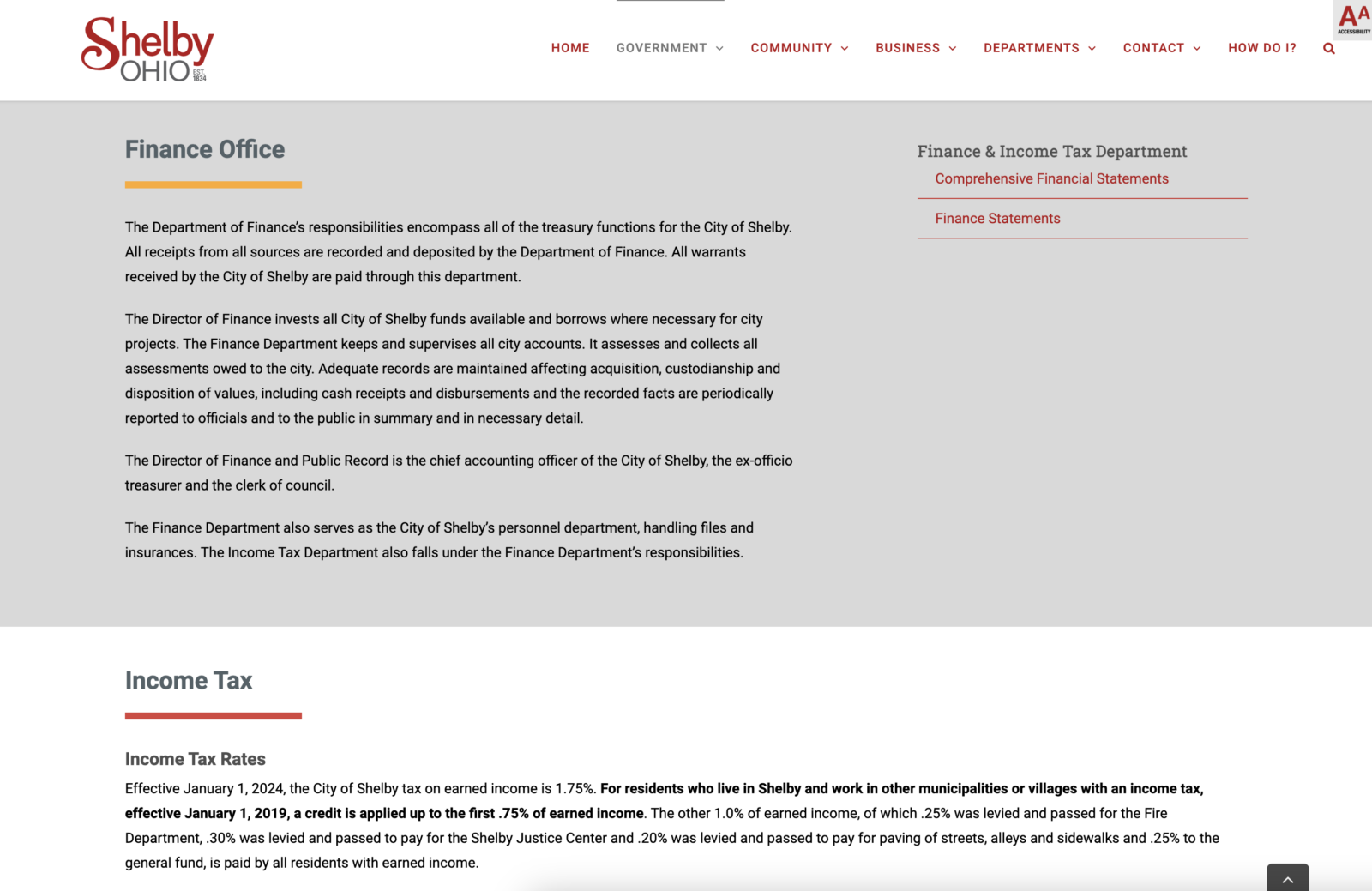 Shelby City Web - Government